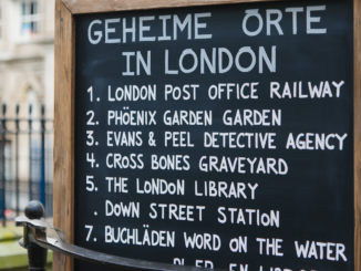 Geheime Orte in London Tafel