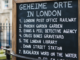 Geheime Orte in London Tafel